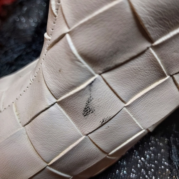 She & In size 39 (8) block heels faux Leather woven look white - Picture 16 of 16